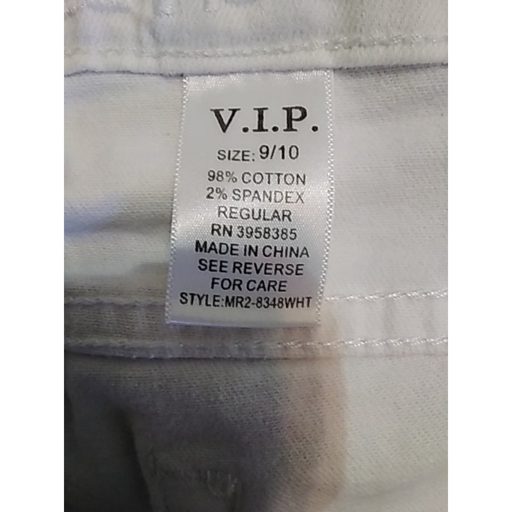 VIP Jeans White Distressed Straight Leg Denim Size 9/10 NWT High Rise  Casual - Picture 7 of 12